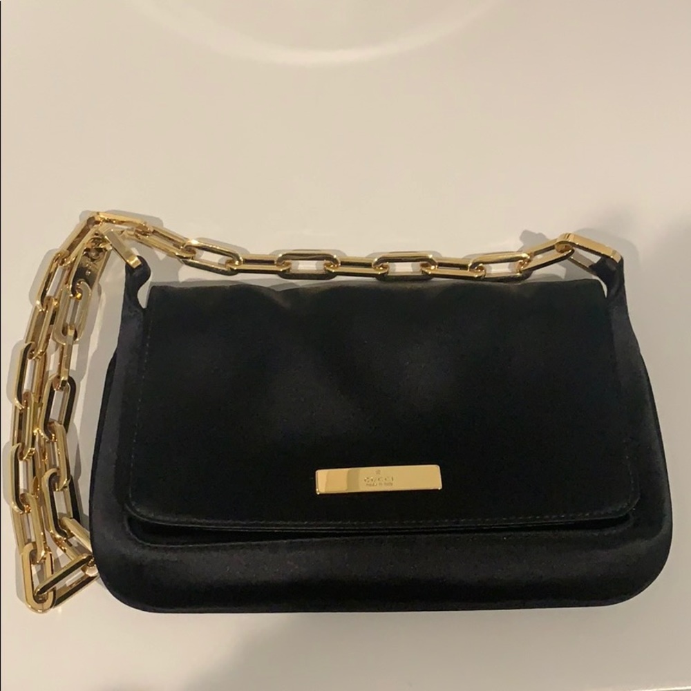 Gucci black satin bag